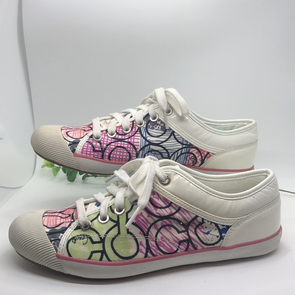 Coach Shoes - COACH Zorra Multi Colored Sneakers Signature Logo 8.5 B